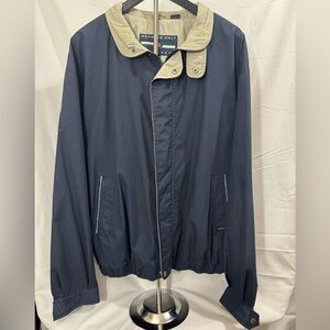Vintage Members Only Mariner Navy and Beige Windbreaker